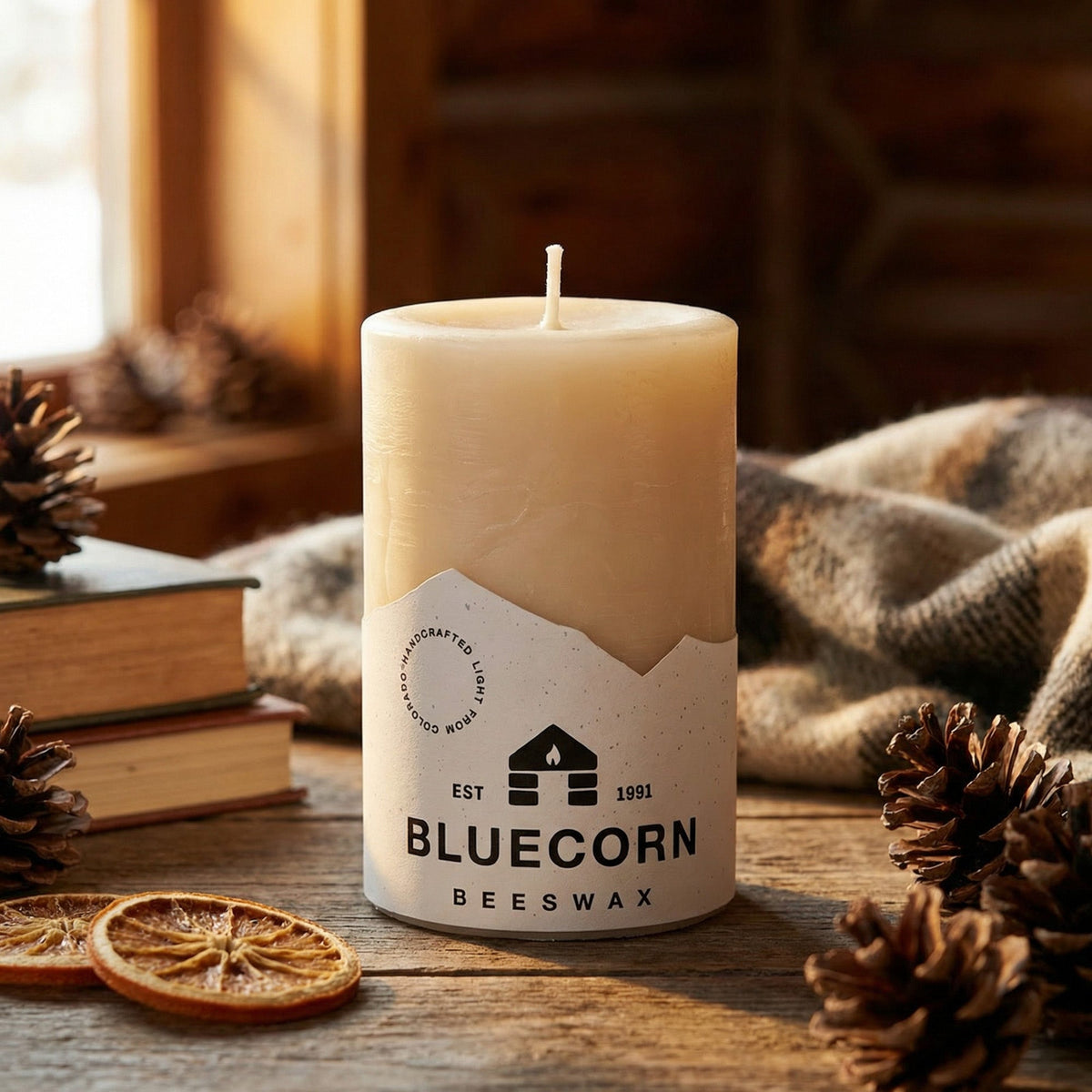 Ivory Pure Beeswax Pillar Candles | Heirloom Boulevard