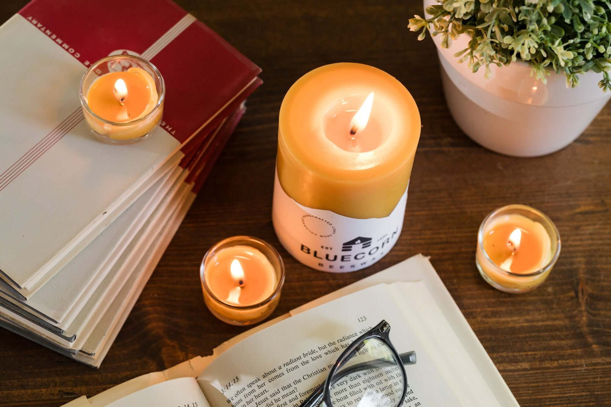 Bluecorn Candles Pure Beeswax Tea Light Candles