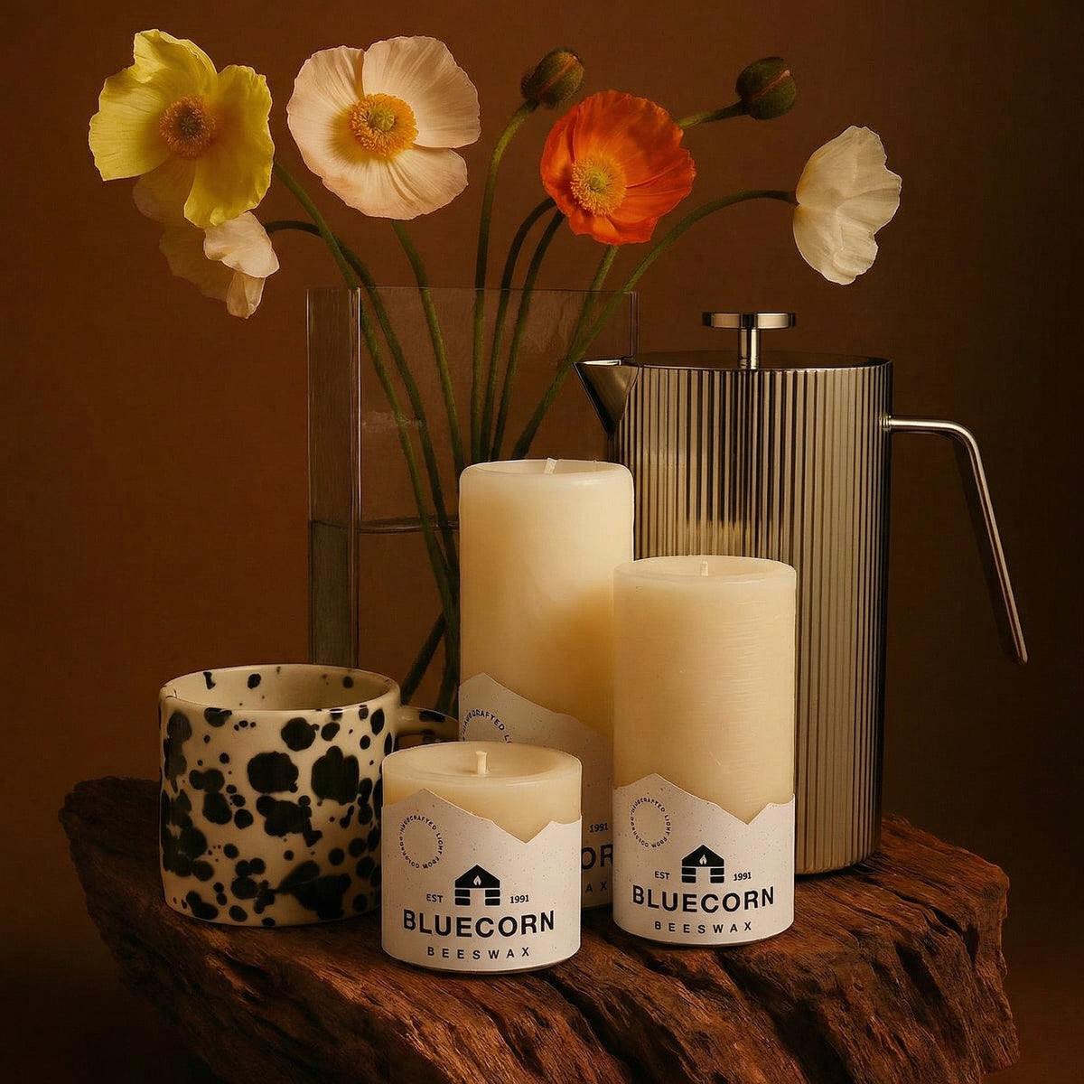 Ivory Pure Beeswax Pillar Candles | Heirloom Boulevard