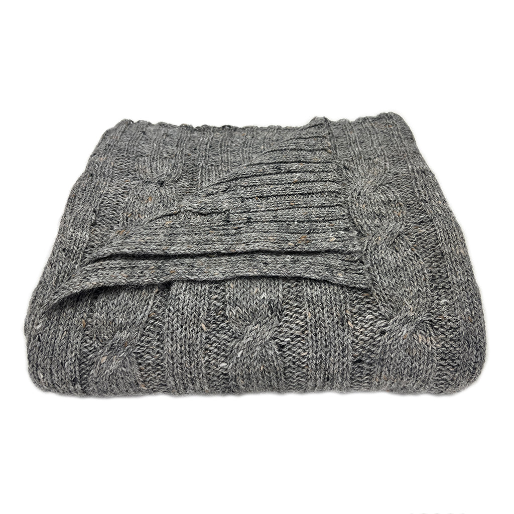 Smoke Gray Cable Knit Alpaca Throw SLATE + SALT | Heirloom Boulevard