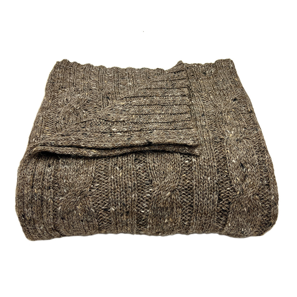 Mocha Cable Knit Alpaca Throw SLATE + SALT | Heirloom Boulevard