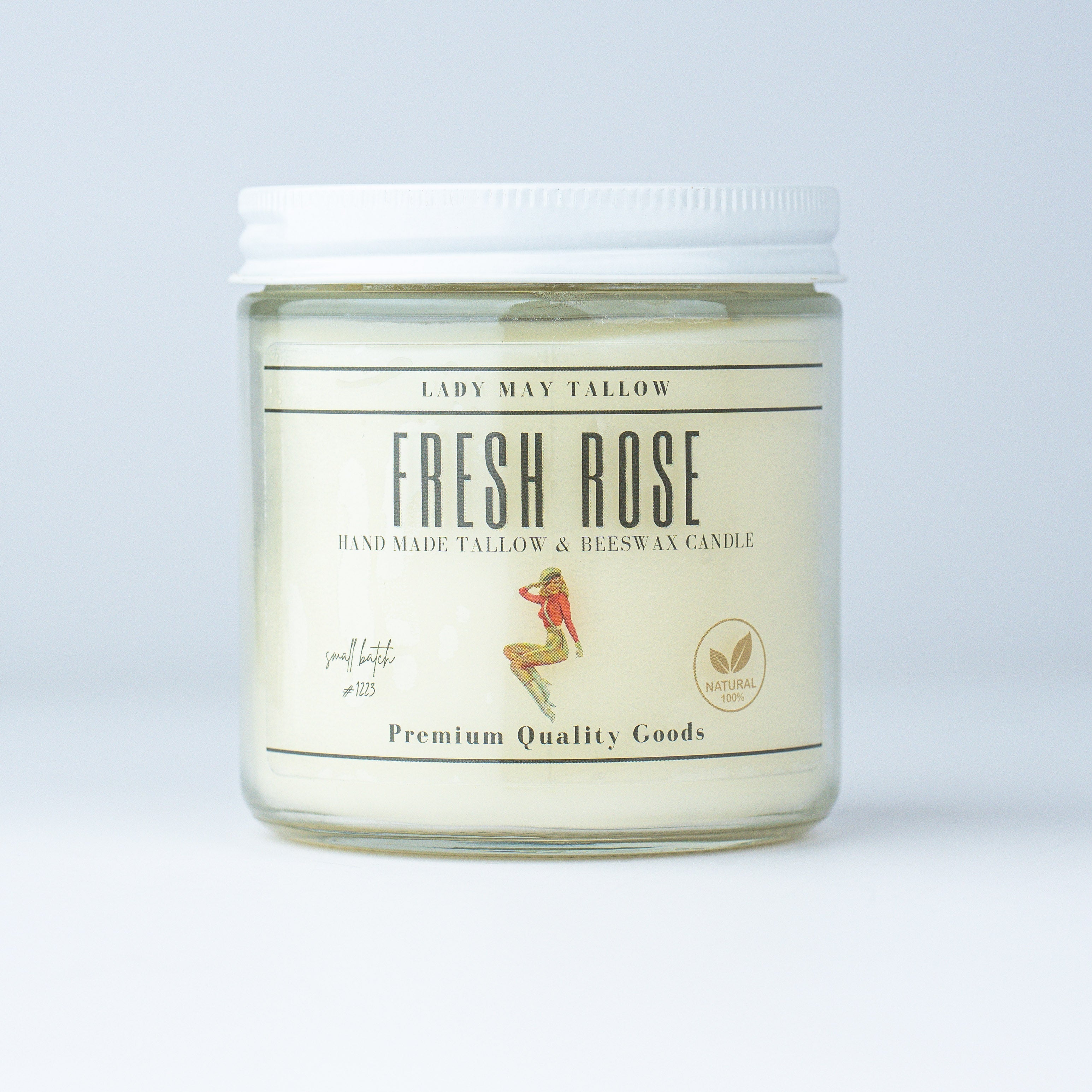 Rose-Scented Tallow & Beeswax Candle | Natural & Non-toxic Candle Lady May Tallow | Heirloom Boulevard