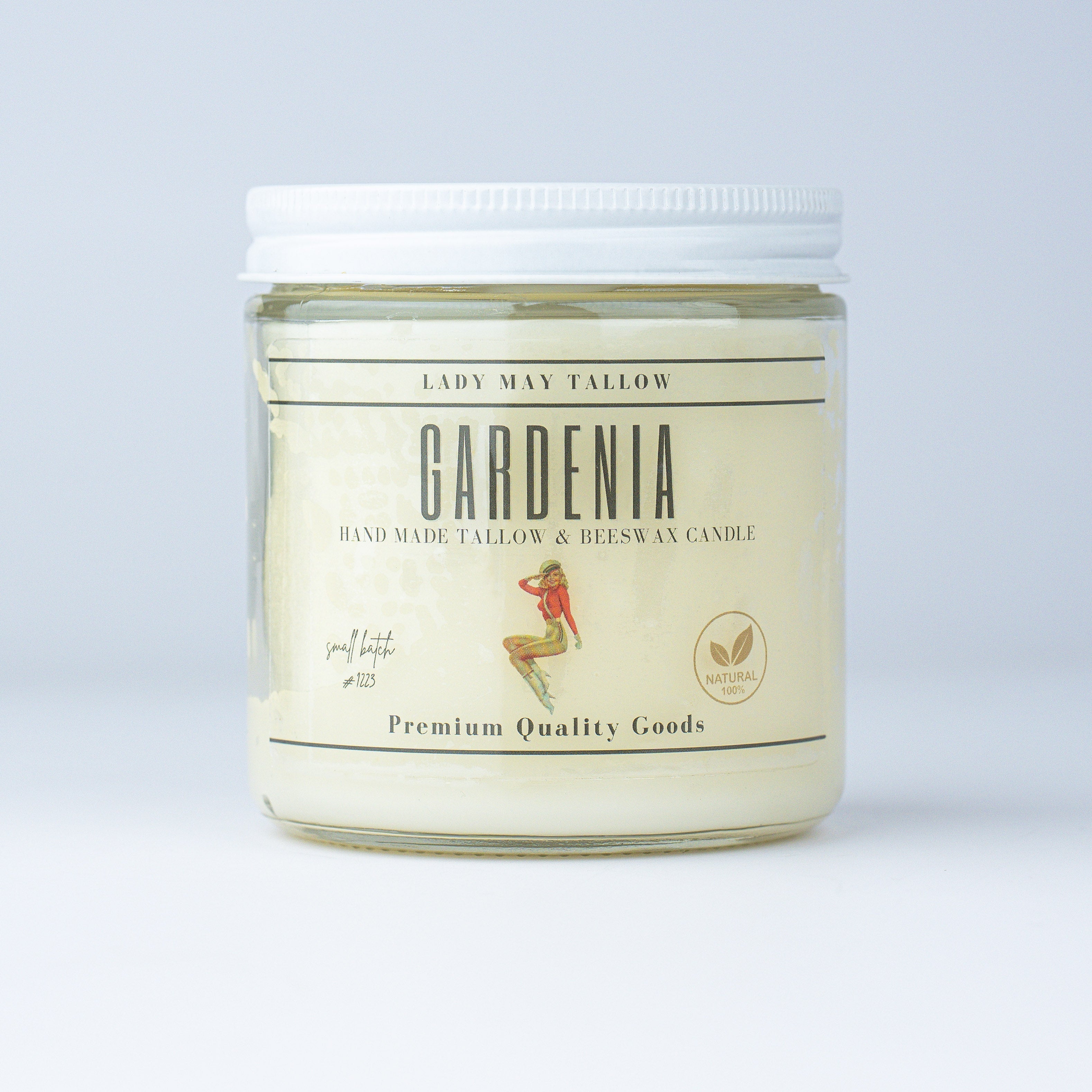 Gardenia-Scented Tallow & Beeswax Candle | Natural & Non-toxic Candle Lady May Tallow | Heirloom Boulevard