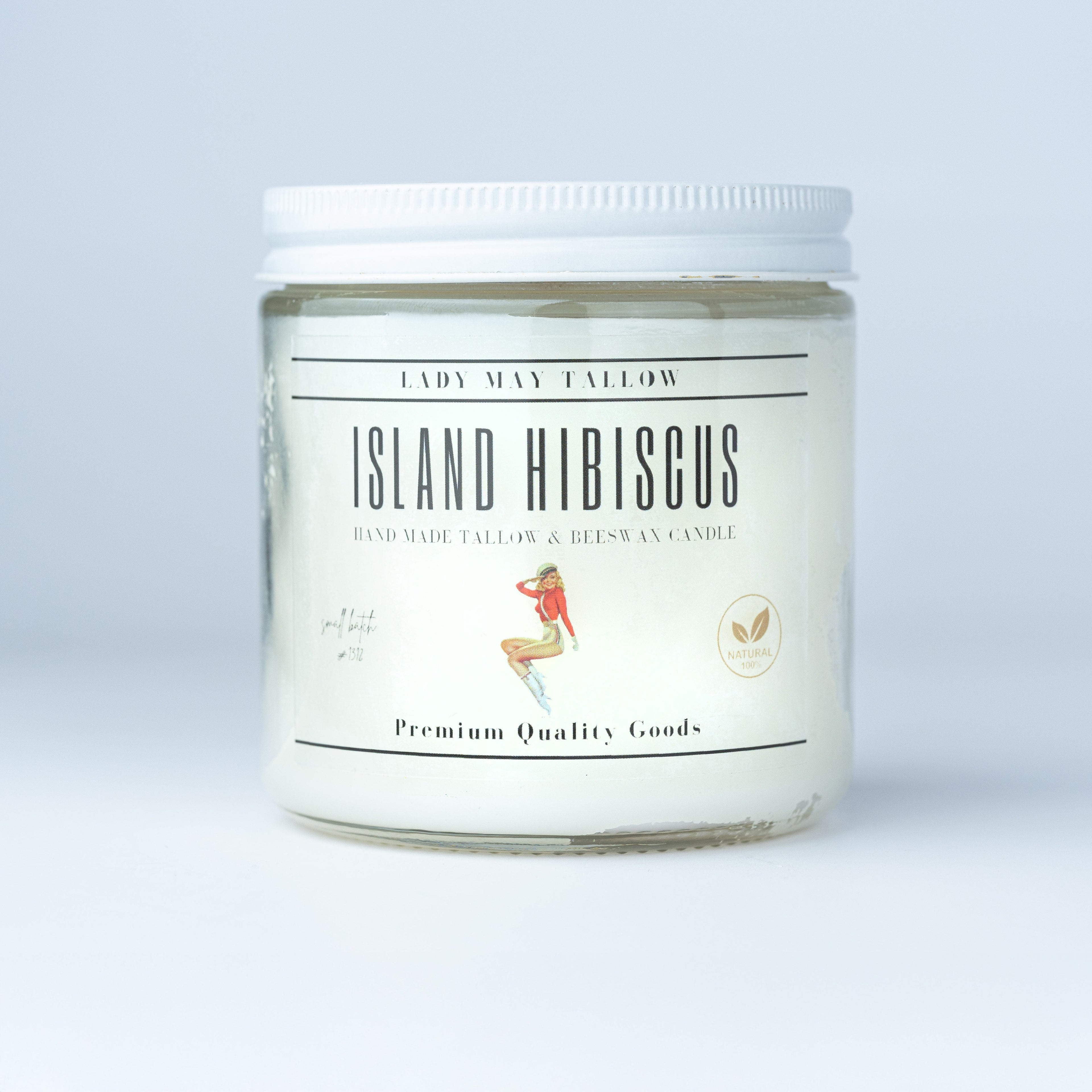 Island Hibiscus Tallow Beeswax Candle | All Natural Non-Toxic Clean Burning Lady May Tallow | Heirloom Boulevard