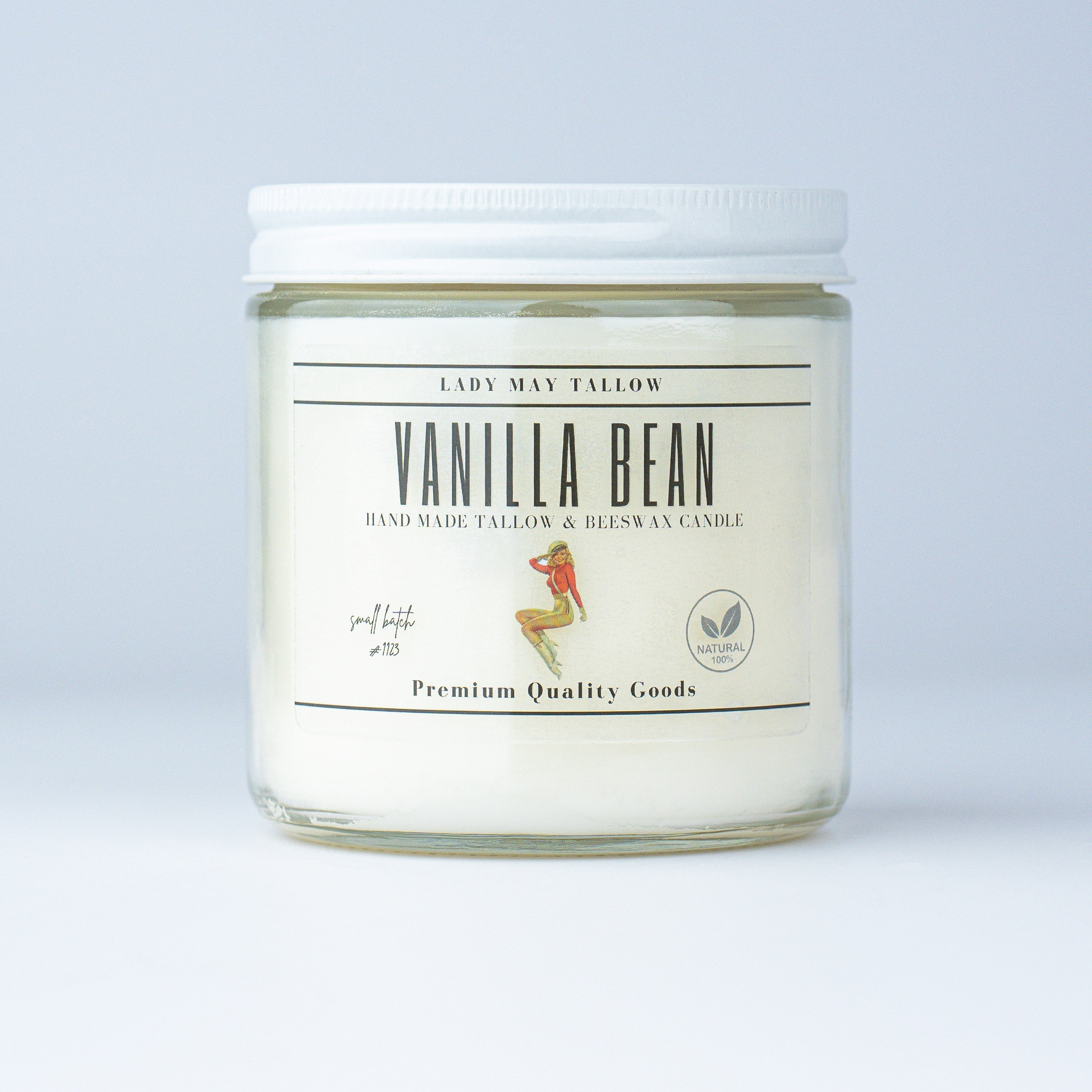 Vanilla Bean Tallow & Beeswax Candle | All-Natural, Non-Toxic, Clean-Burning Lady May Tallow | Heirloom Boulevard