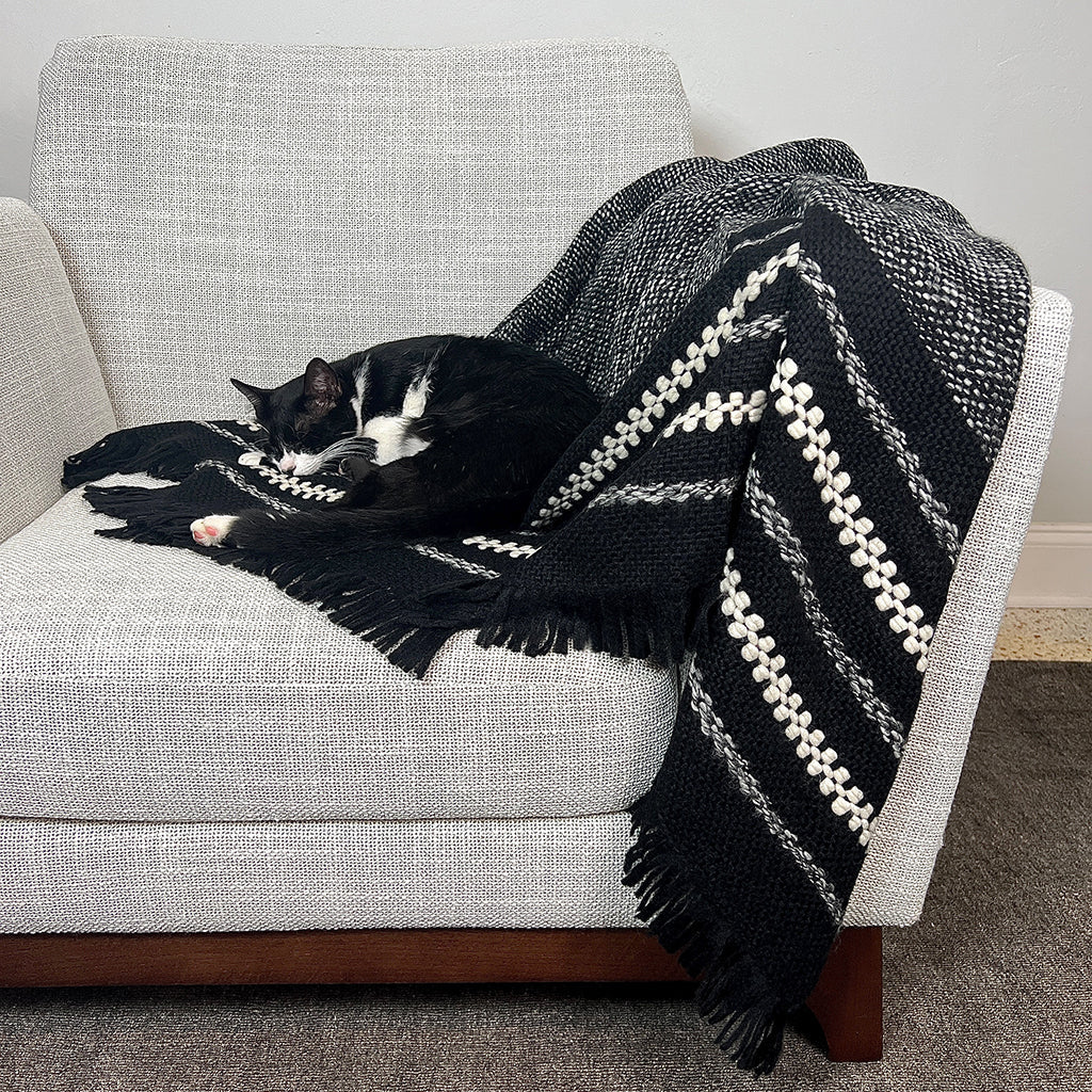Chunky Cuzco Alpaca Throw SLATE + SALT | Heirloom Boulevard