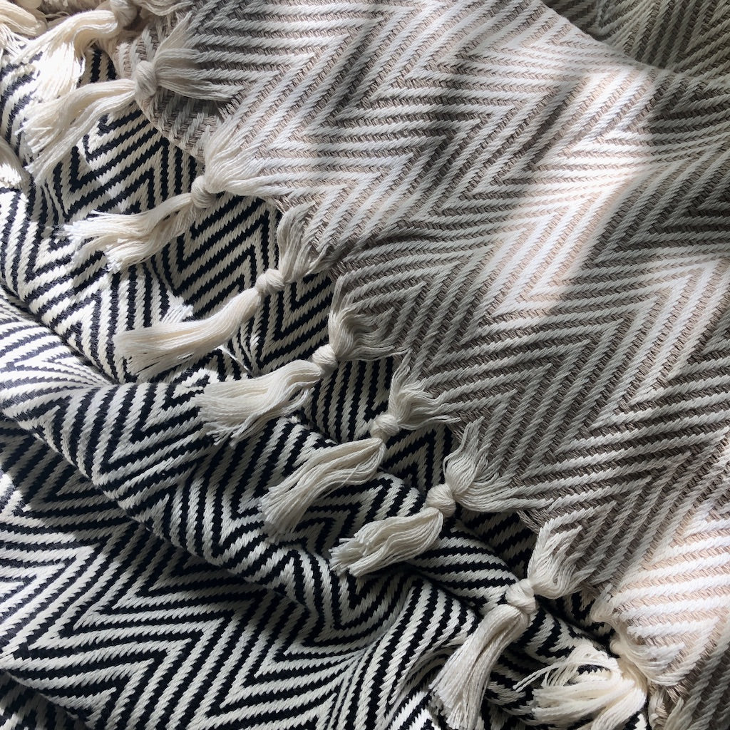 Chunky Chevron Turkish Throw SLATE + SALT | Heirloom Boulevard
