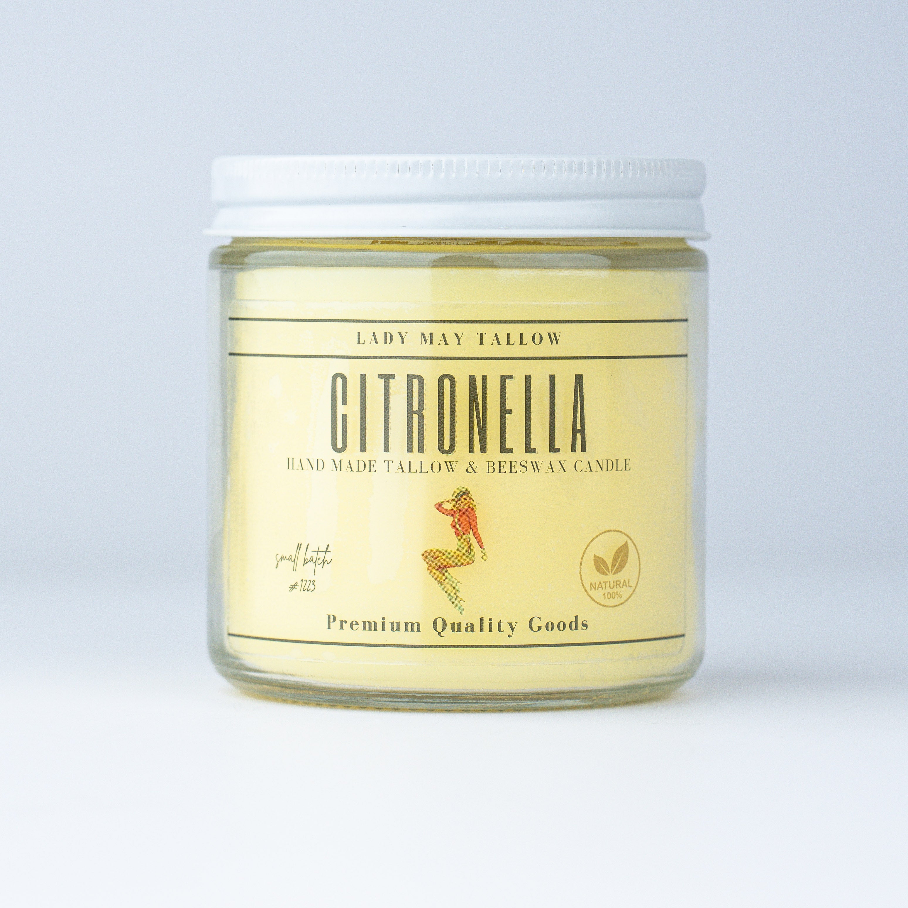 Citronella Tallow & Beeswax Candle | All-Natural, Non-Toxic, Clean-Burning Lady May Tallow | Heirloom Boulevard