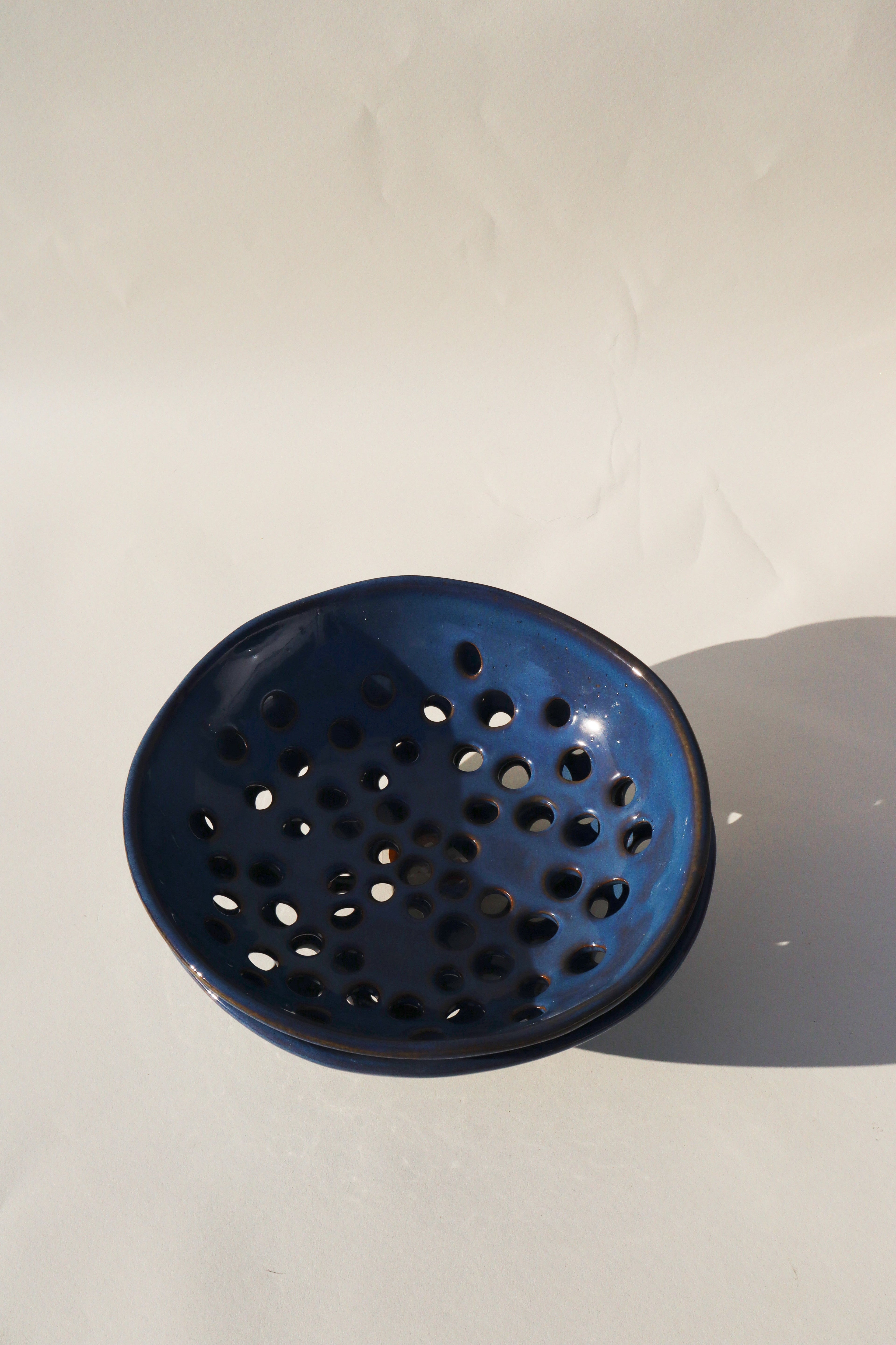 Glazed Garage Ceramics Newland Colander | Deep Sea | Heirloom Boulevard