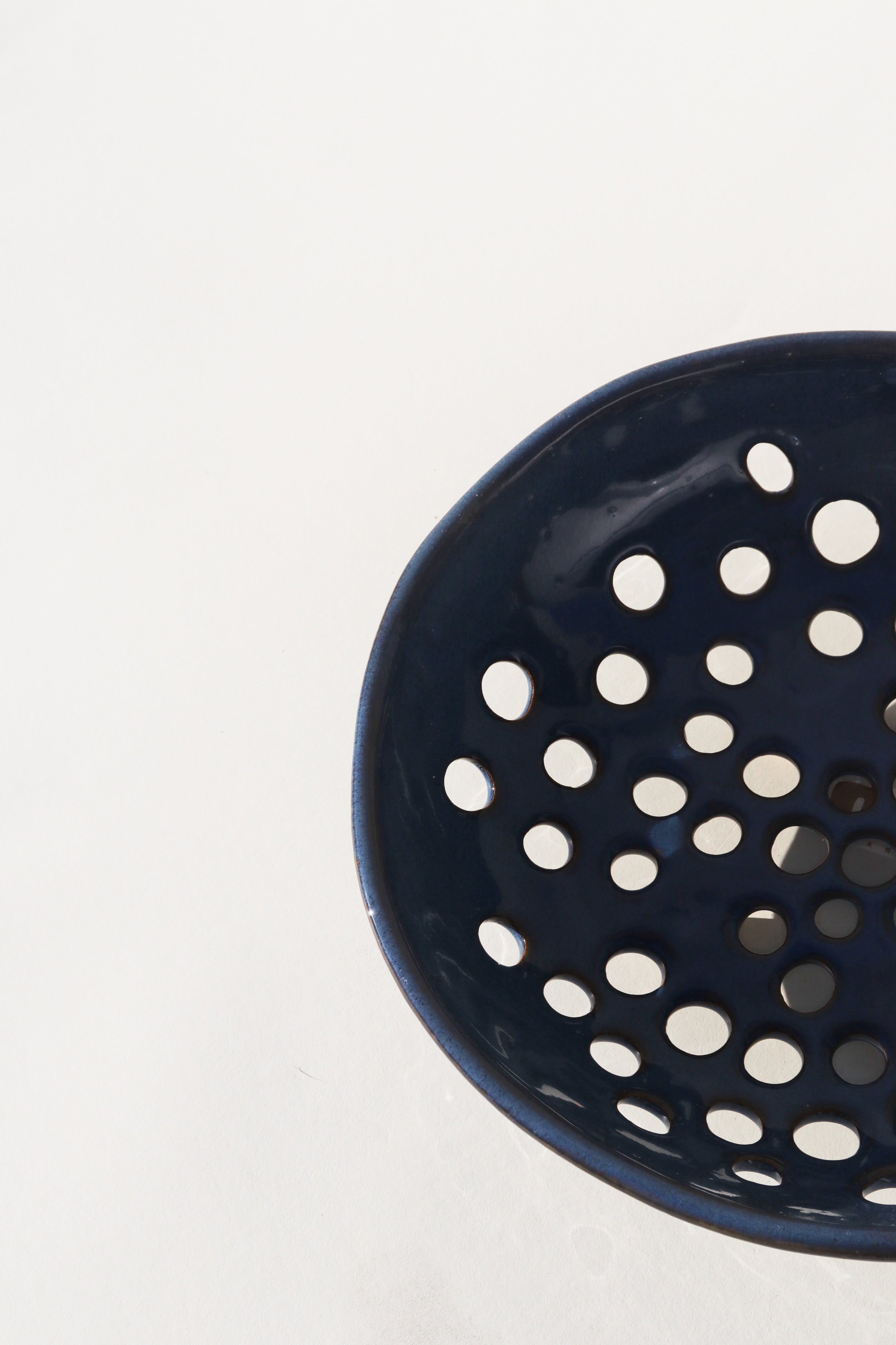 Glazed Garage Ceramics Newland Colander | Deep Sea | Heirloom Boulevard