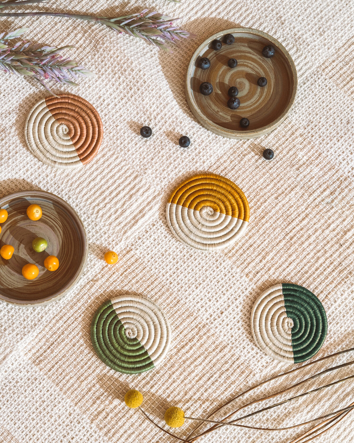 Monserrate Woven Coaster Sets - 4 colors atacama home | Heirloom Boulevard