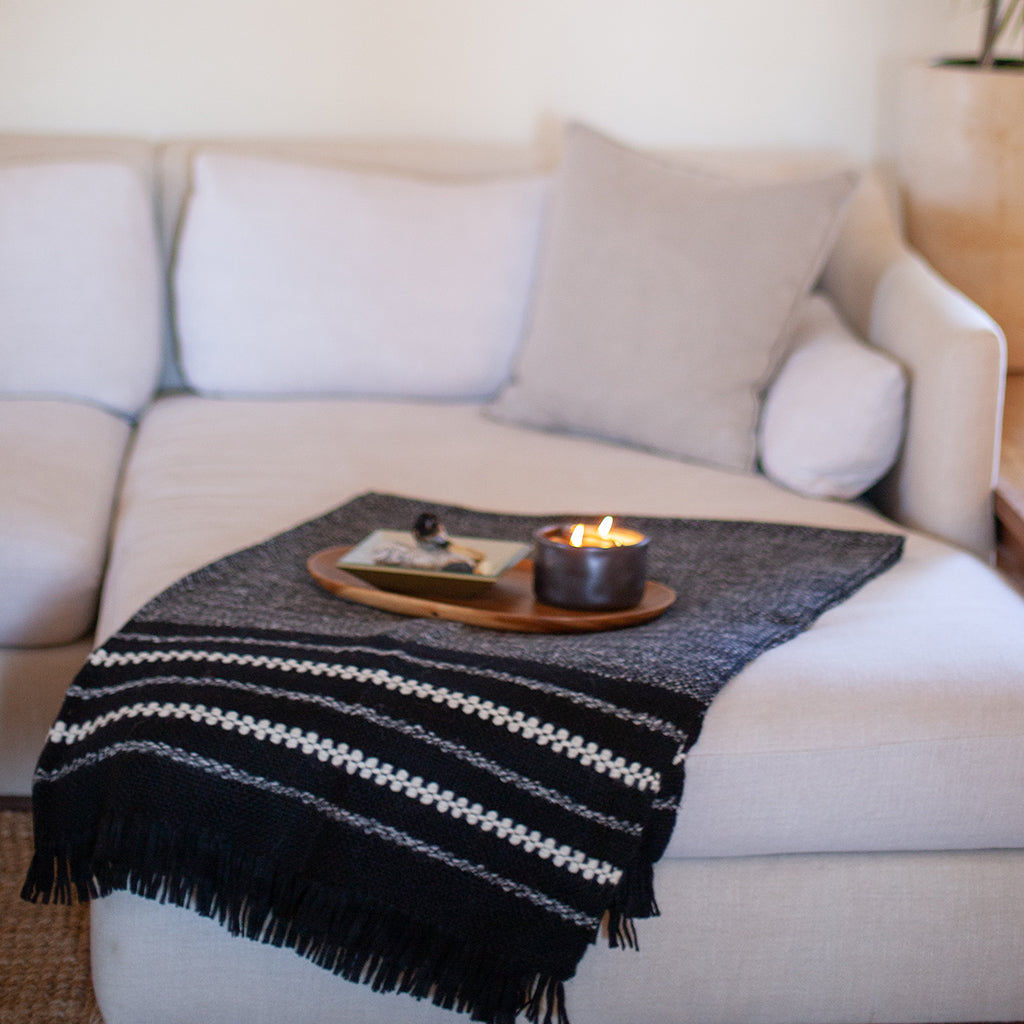 Chunky Cuzco Alpaca Throw SLATE + SALT | Heirloom Boulevard