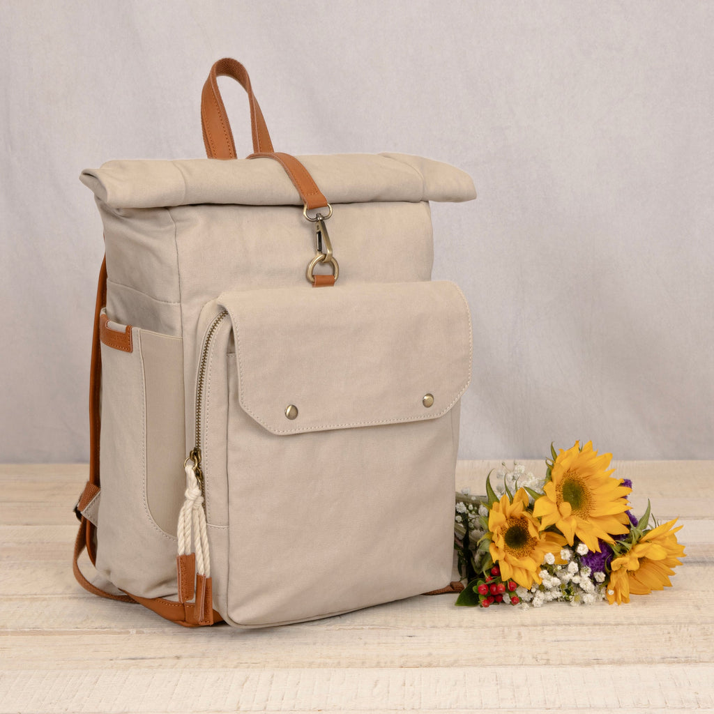 Picnic Time Carmel Roll Top Picnic Backpack Cooler Tan | Heirloom Boulevard