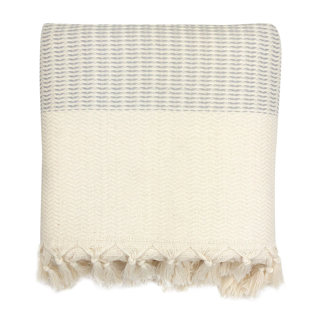 Plush Wavy Turkish Throw SLATE + SALT | Heirloom Boulevard