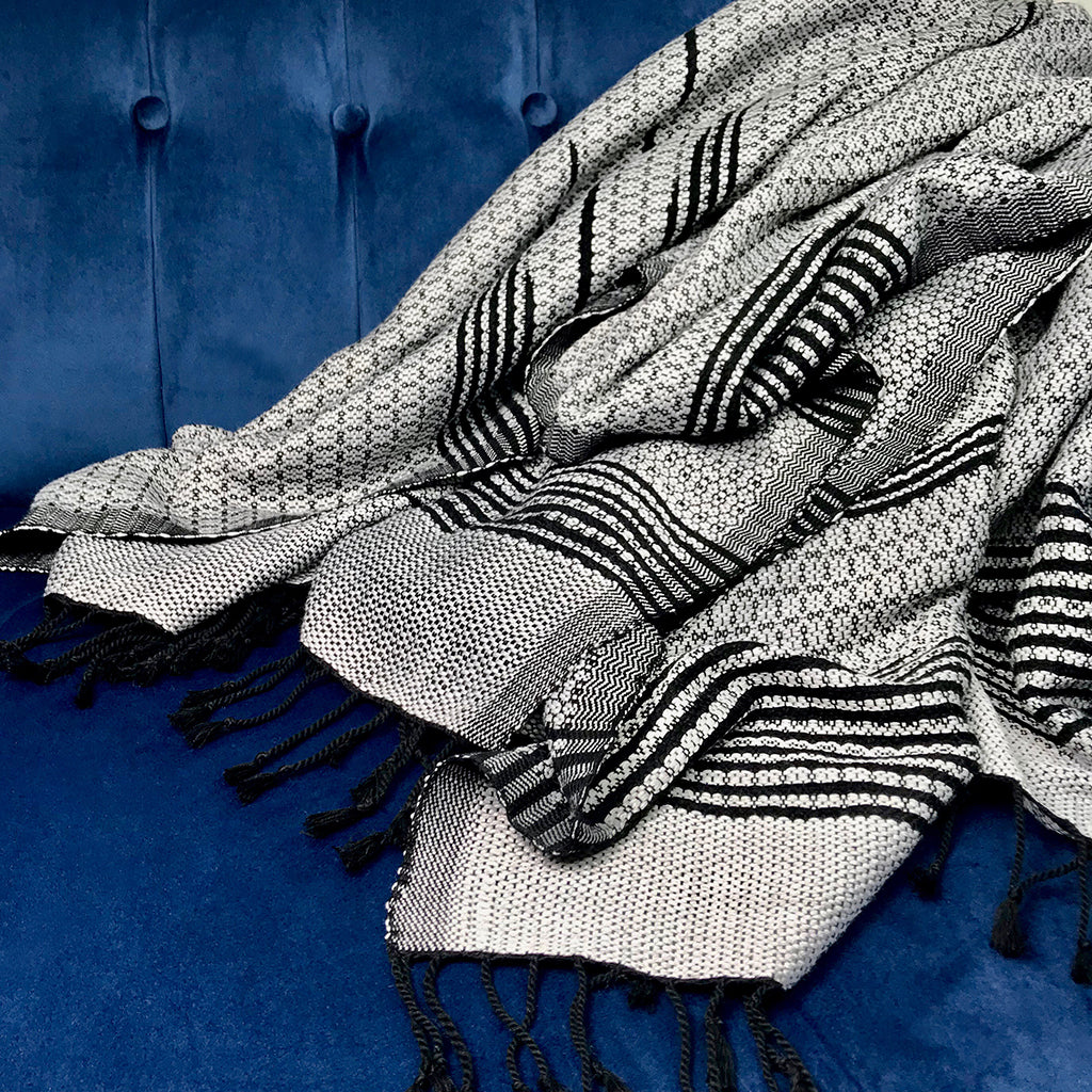 Cambodian Handloom Tapestry Throw SLATE + SALT | Heirloom Boulevard