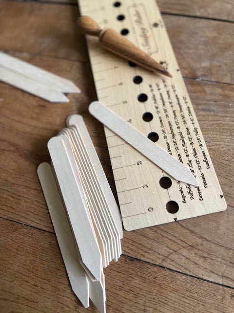 The Celtic Farm Garden Gift Set - American Hardwood Seed and Bed Ruler, Dibblers, Pot Tamper and Markers | Heirloom Boulevard