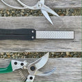 Garden Tool Sharpener - Diamond + Carbon Steel Hone Reversible Paddle For Sharpening Pruners, Clippers Mower Blades and Scissors | Heirloom Boulevard