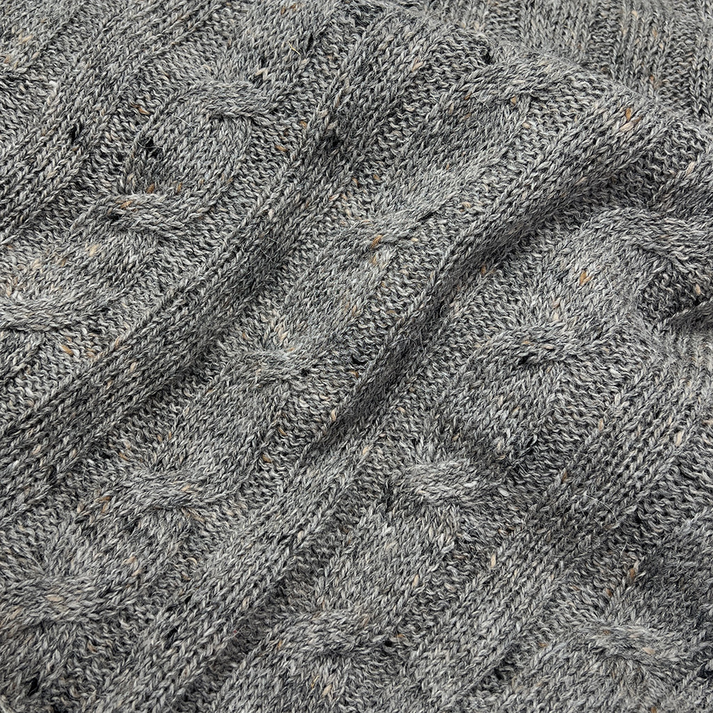 Smoke Gray Cable Knit Alpaca Throw SLATE + SALT | Heirloom Boulevard