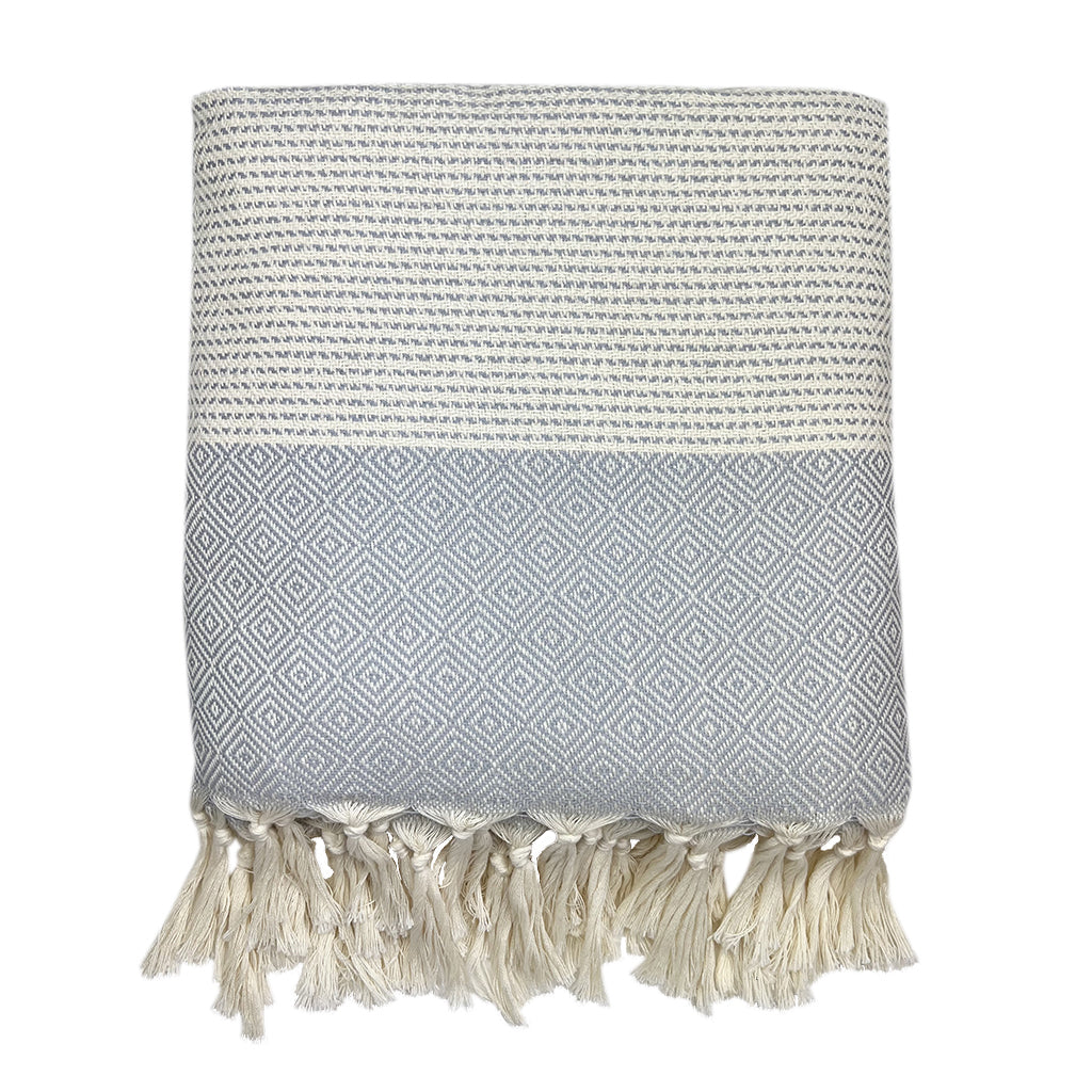 Diamond Stripe Turkish Throw SLATE + SALT | Heirloom Boulevard