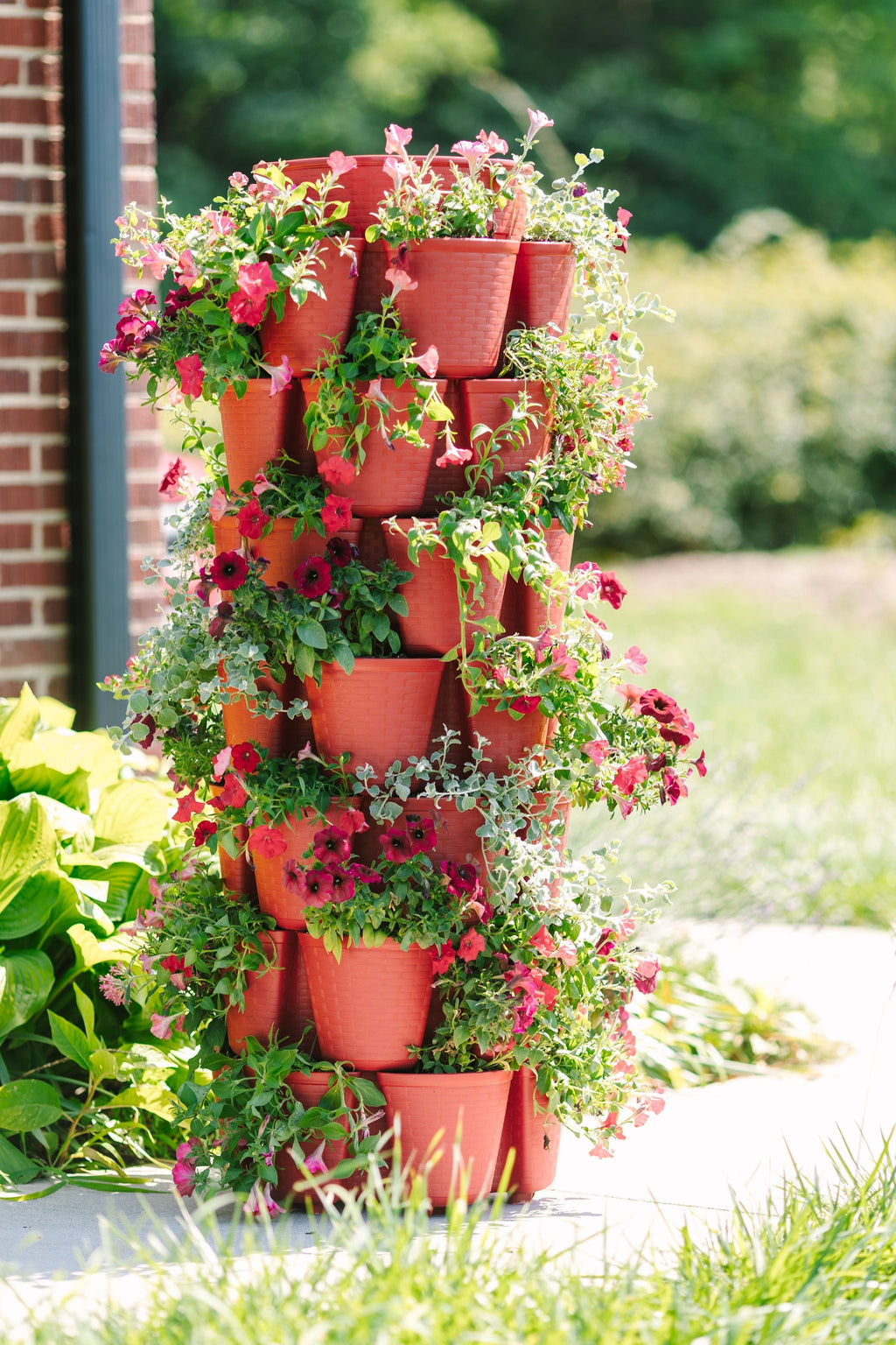 7 Tier GreenStalk Garden Leaf Vertical Planter - Basket Weave Texture Tomato - Basket Weave Texture | Heirloom Boulevard
