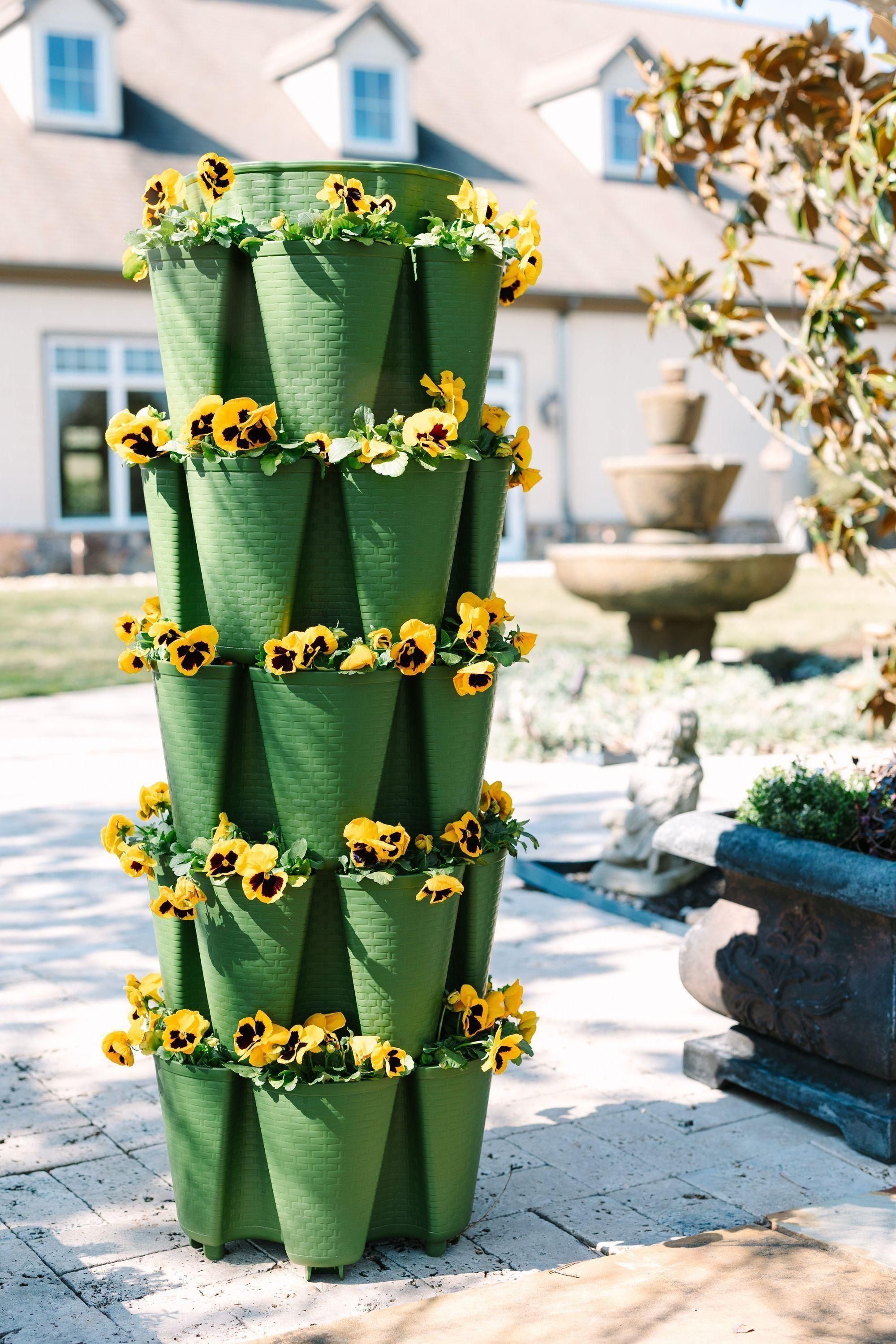 5 Tier GreenStalk Garden Original Vertical Planter - Basket Weave Texture | Heirloom Boulevard