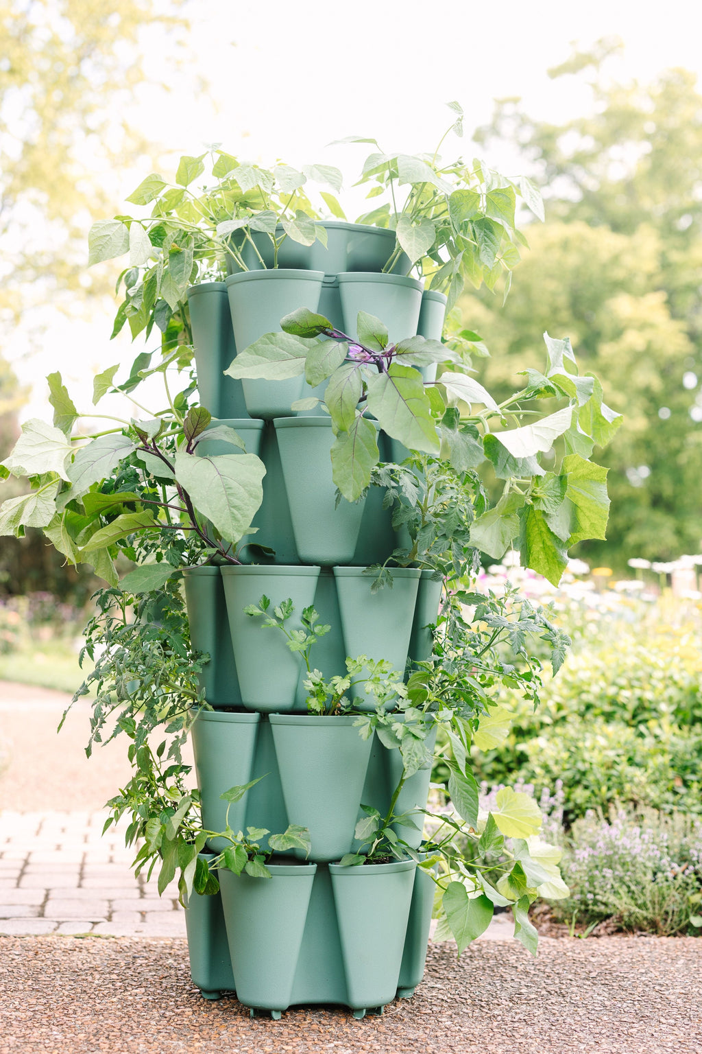 5 Tier GreenStalk Garden Original Vertical Planter - Basic Texture Sage Green - Basic Texture | Heirloom Boulevard