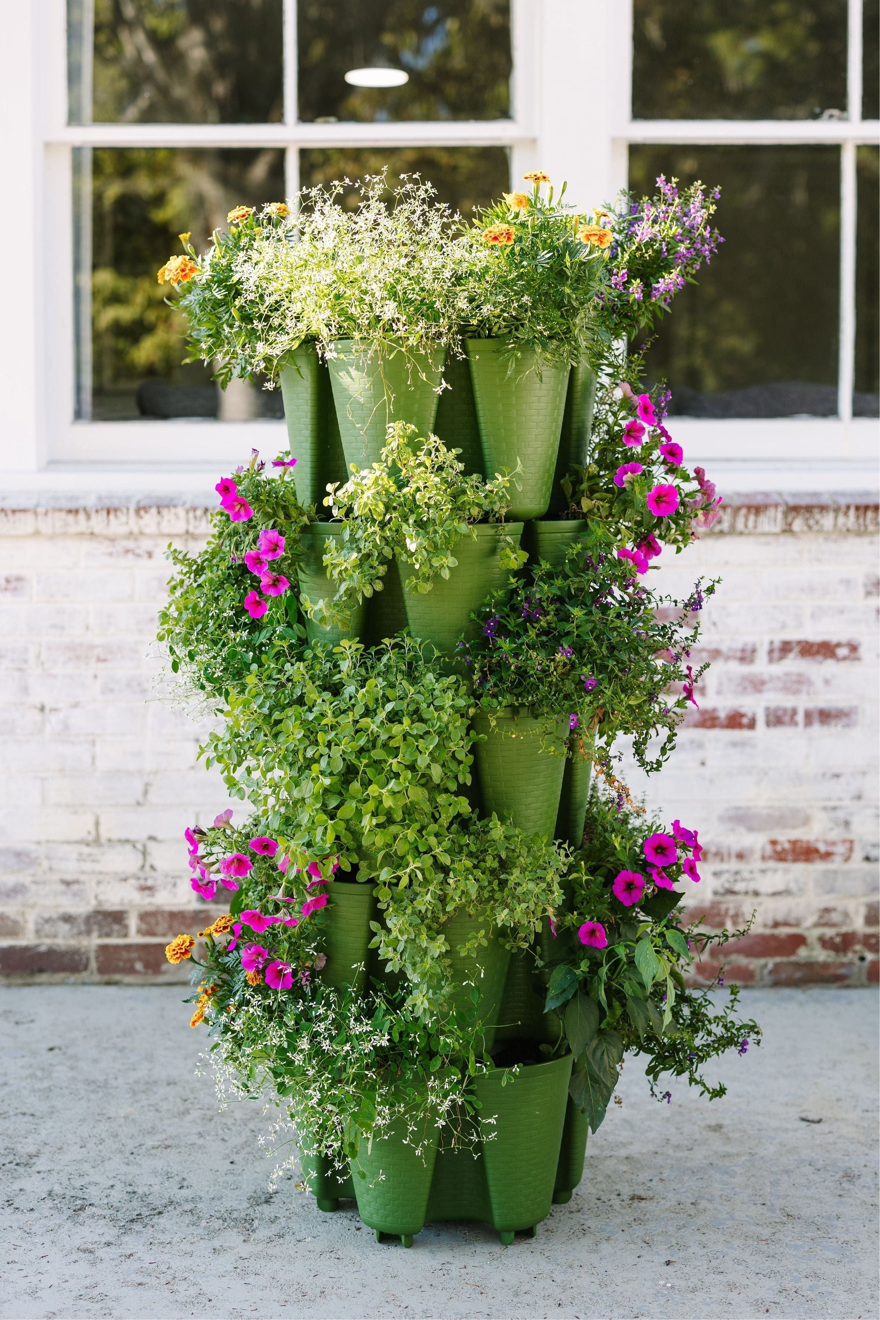 5 Tier GreenStalk Garden Original Vertical Planter - Basket Weave Texture Evergreen - Basket Weave Texture | Heirloom Boulevard