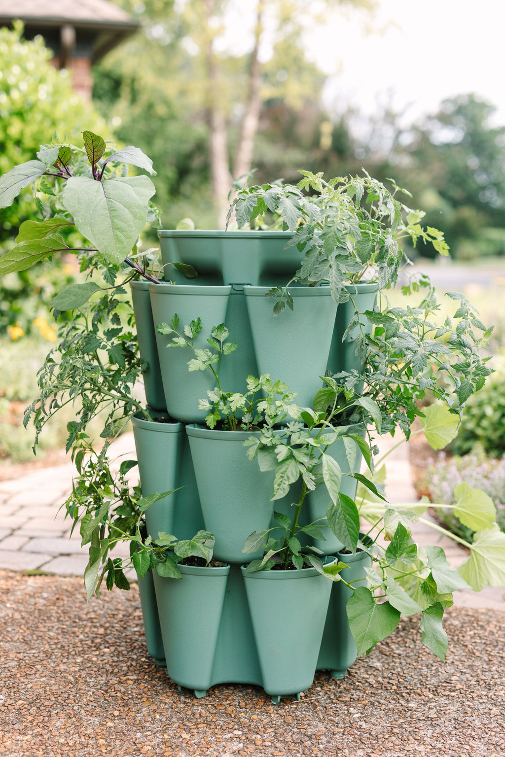 3 Tier GreenStalk Garden Original Vertical Planter - Basic Texture Sage Green | Heirloom Boulevard