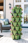 7 Tier GreenStalk Garden Leaf Vertical Planter - Basket Weave Texture Evergreen - Basket Weave Texture | Heirloom Boulevard
