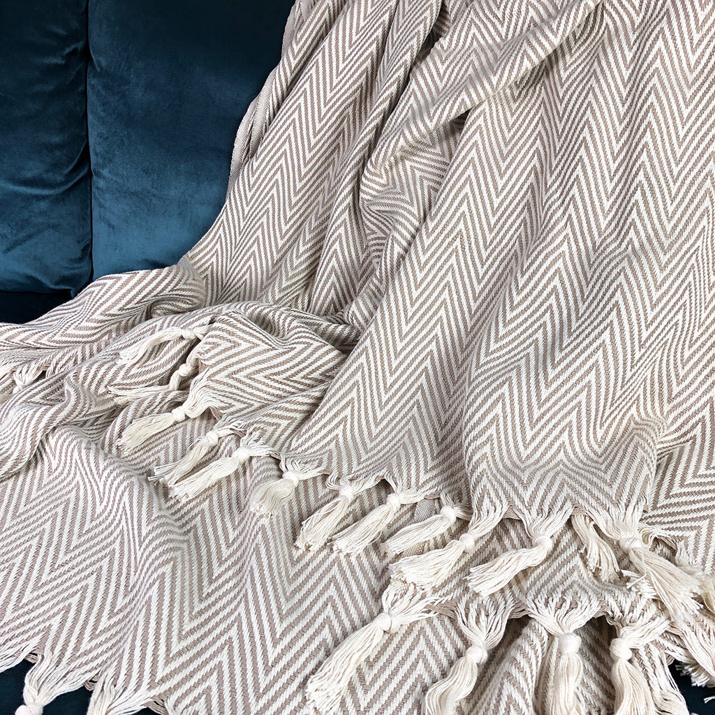 Chunky Chevron Turkish Throw SLATE + SALT | Heirloom Boulevard