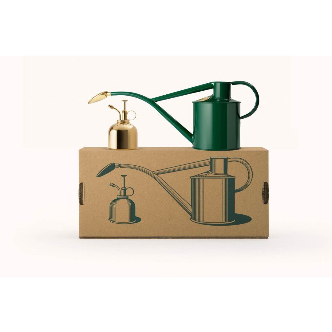 Haws Gardener Gift Set - Rowley Ripple & Spritzer Dark Green & Brass | Heirloom Boulevard
