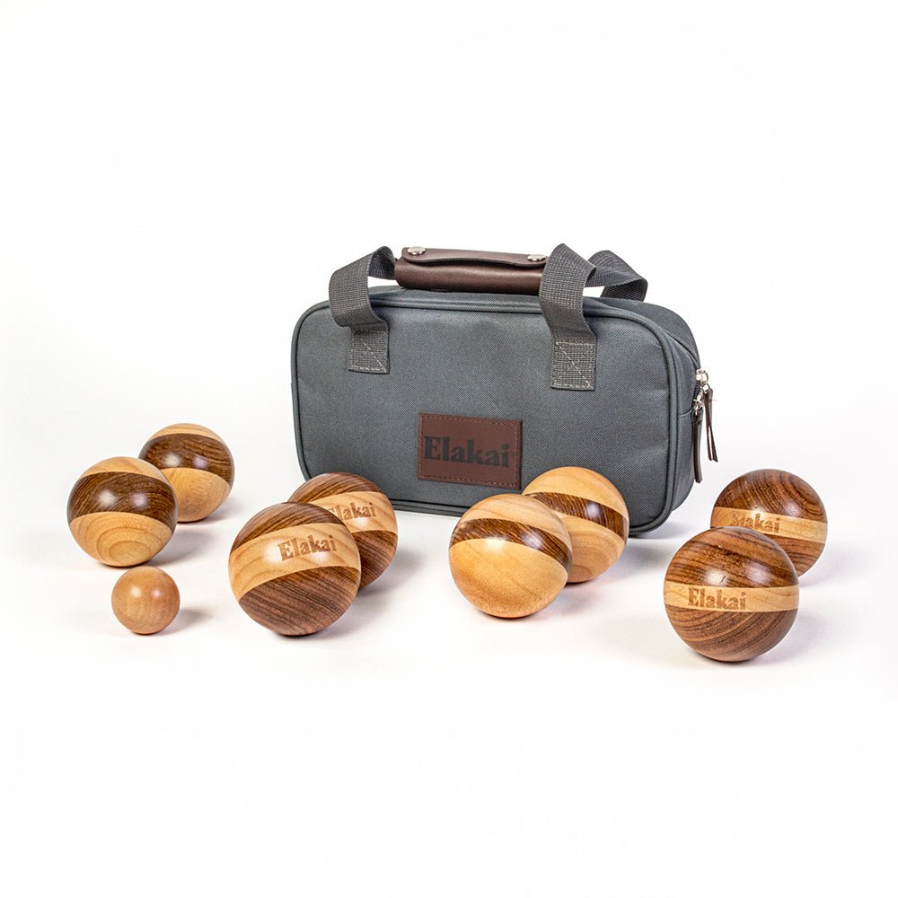 Elakai Hevea Wood 72mm Travel Bocce Set | Heirloom Boulevard