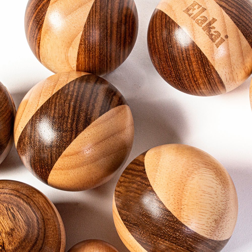 Elakai Hevea Wood 72mm Travel Bocce Set | Heirloom Boulevard