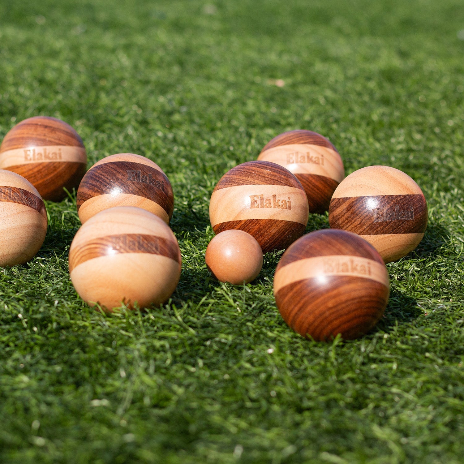 Elakai Hevea Wood 72mm Travel Bocce Set | Heirloom Boulevard