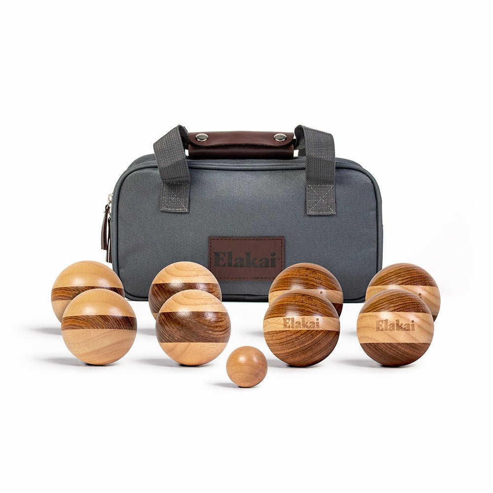 Elakai Hevea Wood 72mm Travel Bocce Set | Heirloom Boulevard