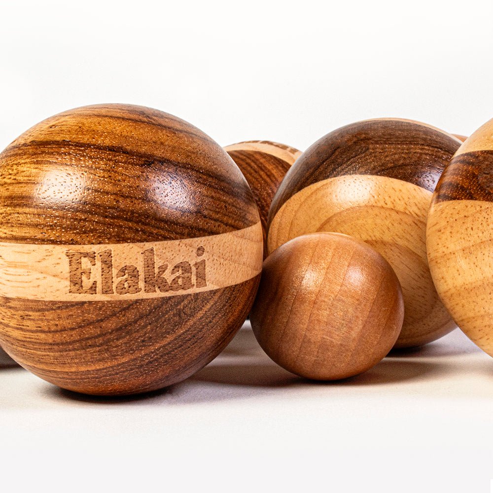 Elakai Hevea Wood 72mm Travel Bocce Set | Heirloom Boulevard