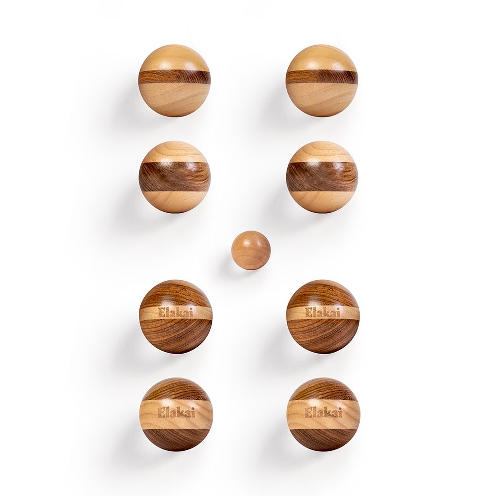 Elakai Hevea Wood 72mm Travel Bocce Set | Heirloom Boulevard