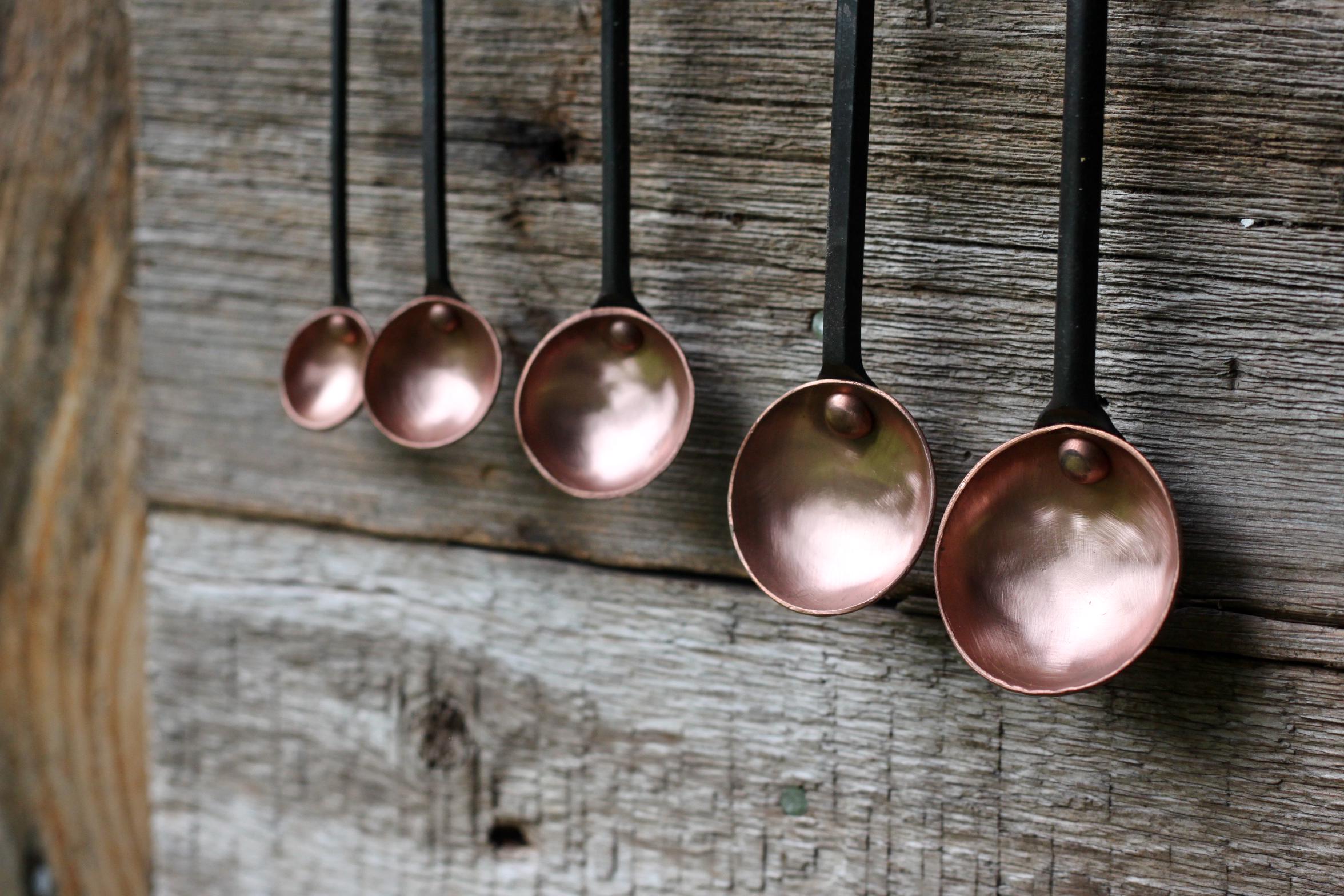 Wicks Forge Cherry Blossom Copper and Steel Spoon Set | Heirloom Boulevard