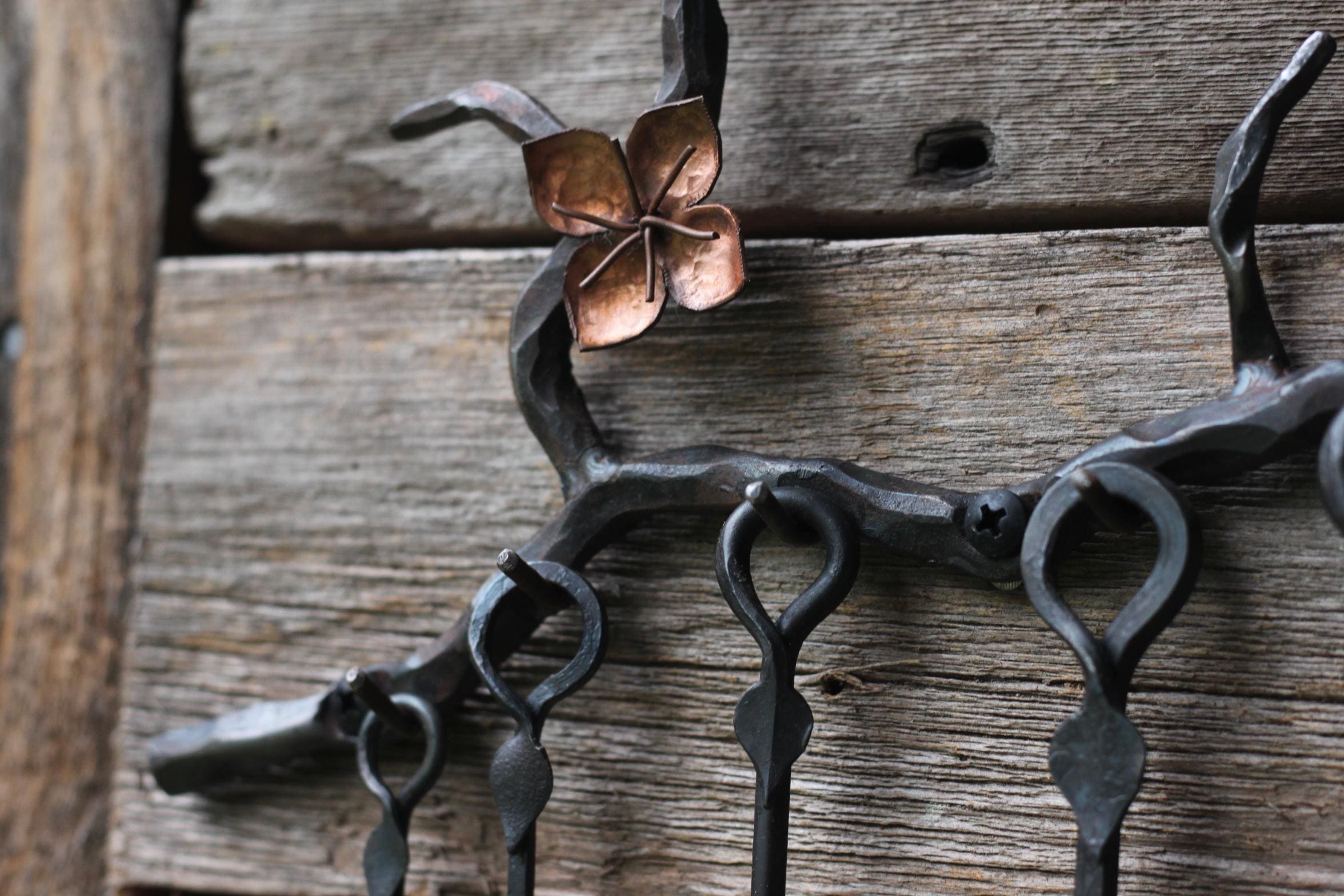 Wicks Forge Cherry Blossom Copper and Steel Spoon Set | Heirloom Boulevard