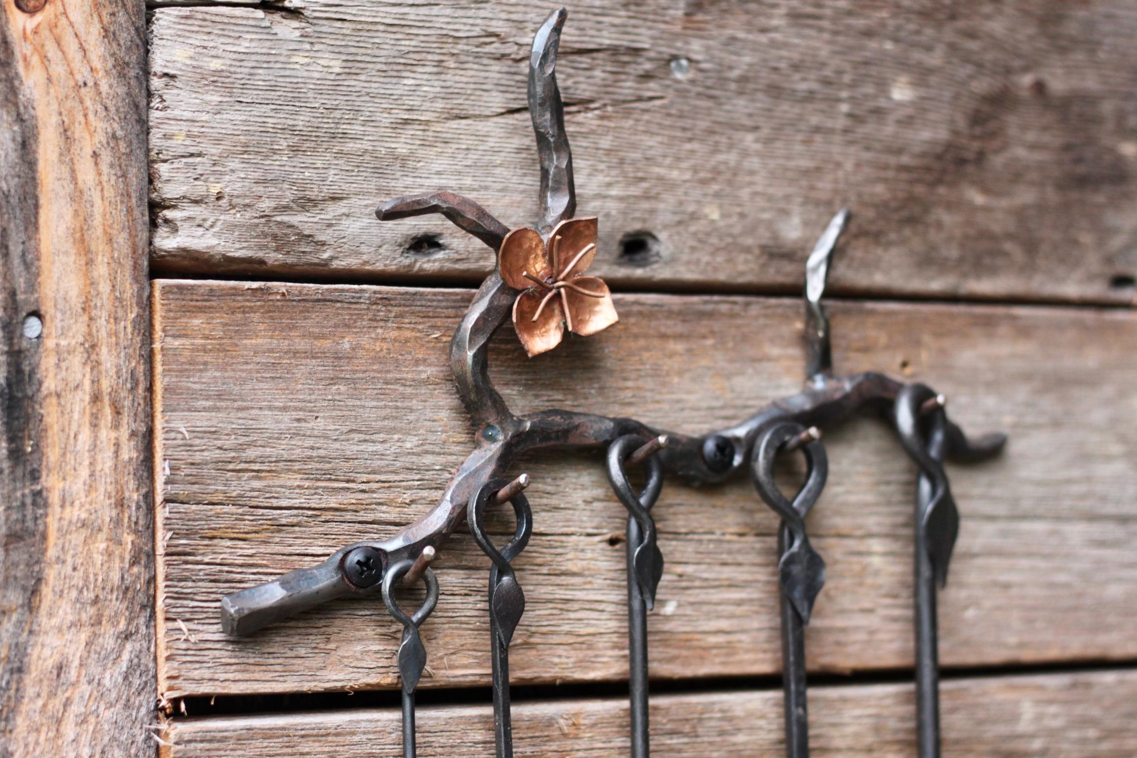 Wicks Forge Cherry Blossom Copper and Steel Spoon Set | Heirloom Boulevard