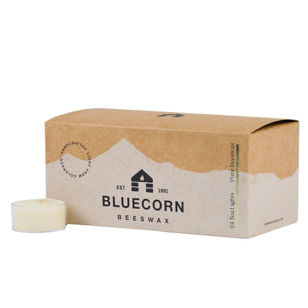 Bluecorn Candles Pure Beeswax Tea Light Candles 24-Pack Ivory | Heirloom Boulevard