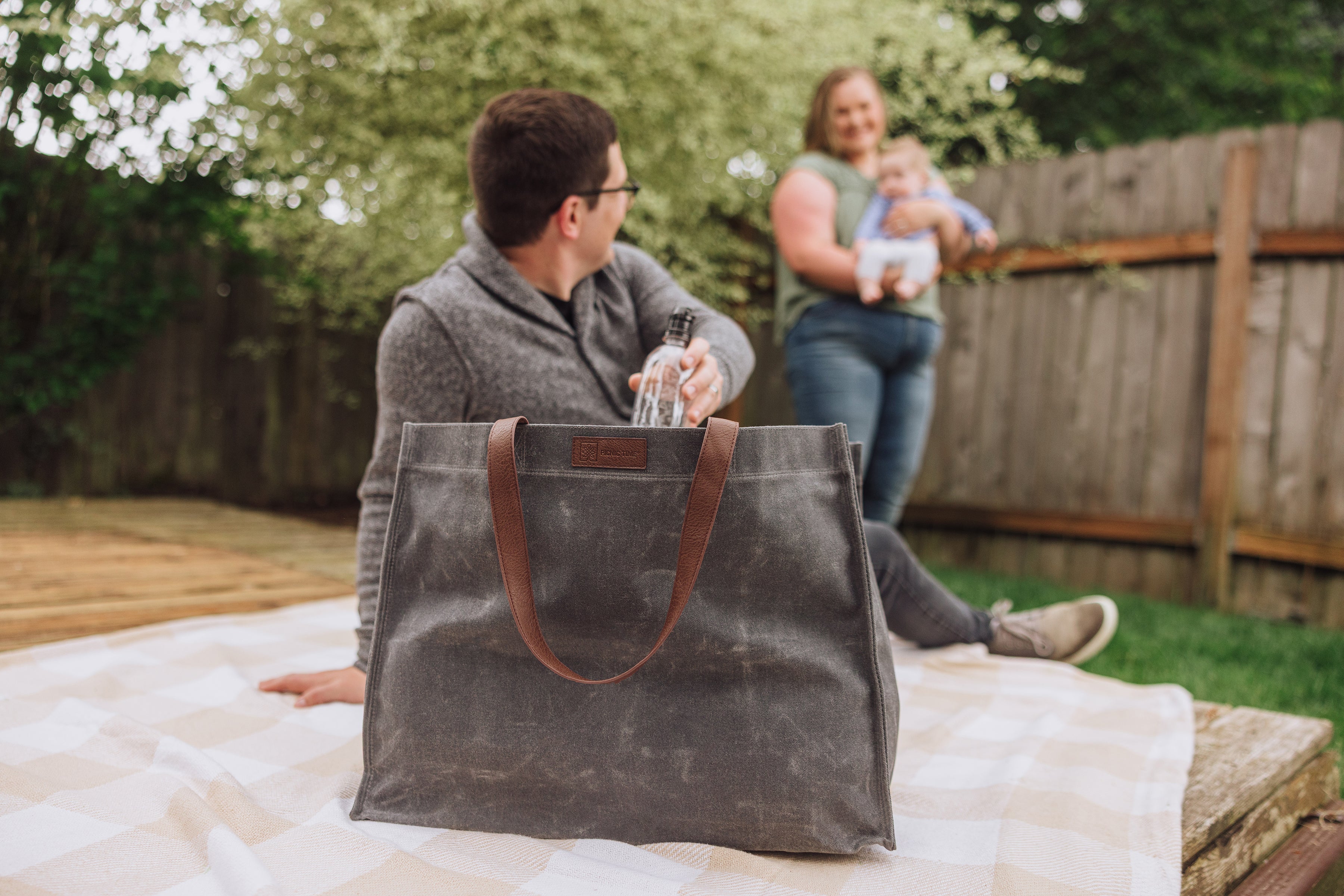 Legacy Market Waxed Canvas Tote with Leatherette Handles | Heirloom Boulevard