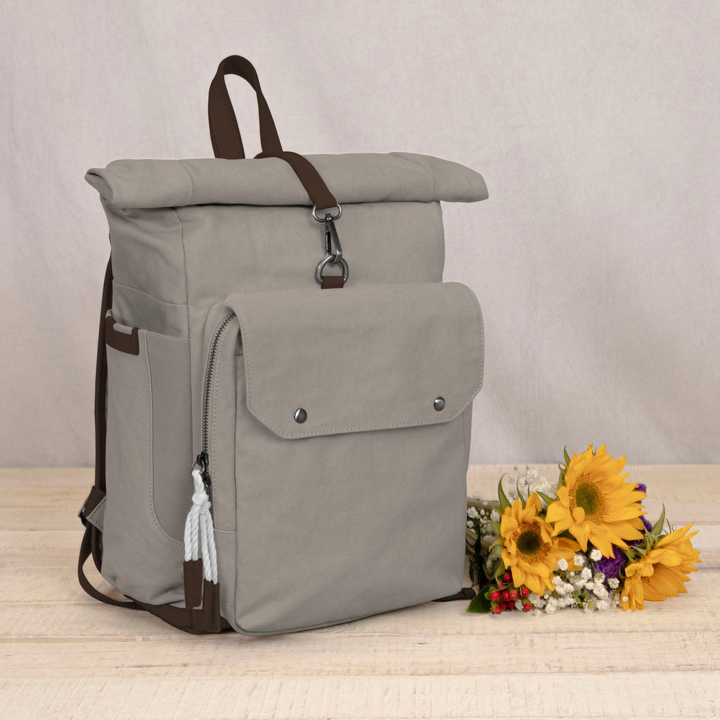 Picnic Time Carmel Roll Top Picnic Backpack Cooler Gray | Heirloom Boulevard