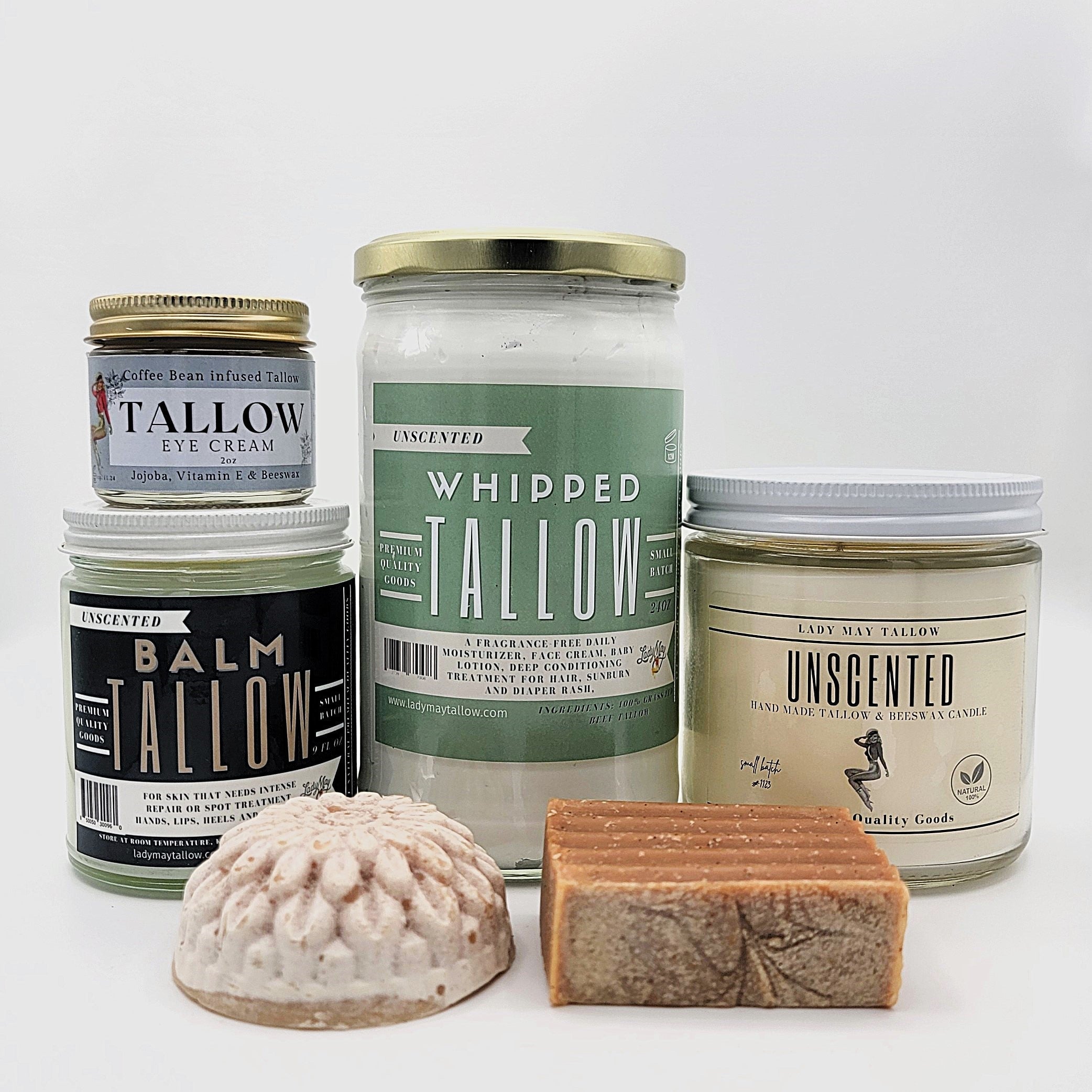 All-Natural DeluxeTallow Skin care and Candle Set Premium Quality All Natural Gift Box by The Lady May Lady May Tallow | Heirloom Boulevard
