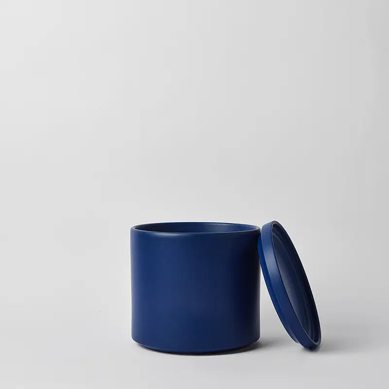 LBE Design Solid Goods - Ceramic Cylinder with Saucer Blue 10 Inch | Heirloom Boulevard