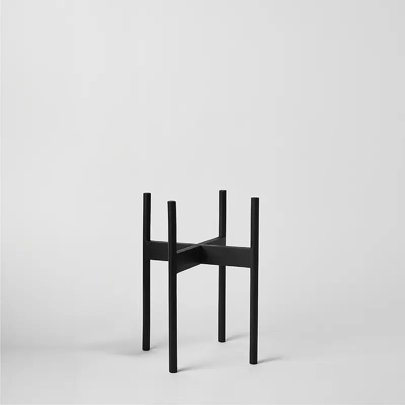 LBE Design Rounded Hardwood Plant Stand Black 10 Inch | Heirloom Boulevard