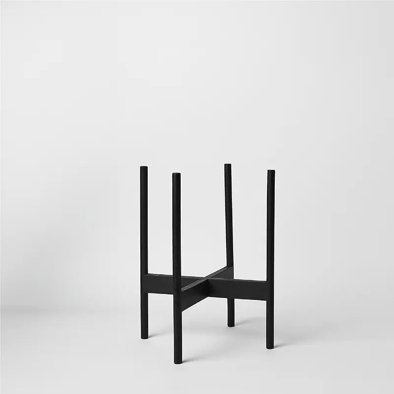 LBE Design Rounded Hardwood Plant Stand Black 12 Inch | Heirloom Boulevard