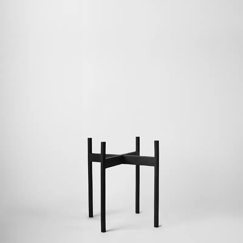 LBE Design Rounded Hardwood Plant Stand Black 14 Inch | Heirloom Boulevard