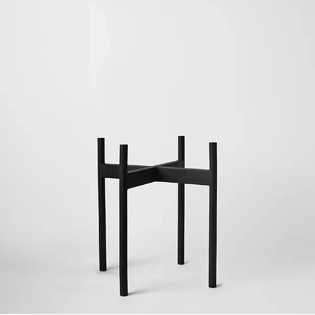 LBE Design Rounded Hardwood Plant Stand Black 14 Inch | Heirloom Boulevard