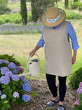 Linen Apron - French Style Crossback (Sand) | Heirloom Boulevard